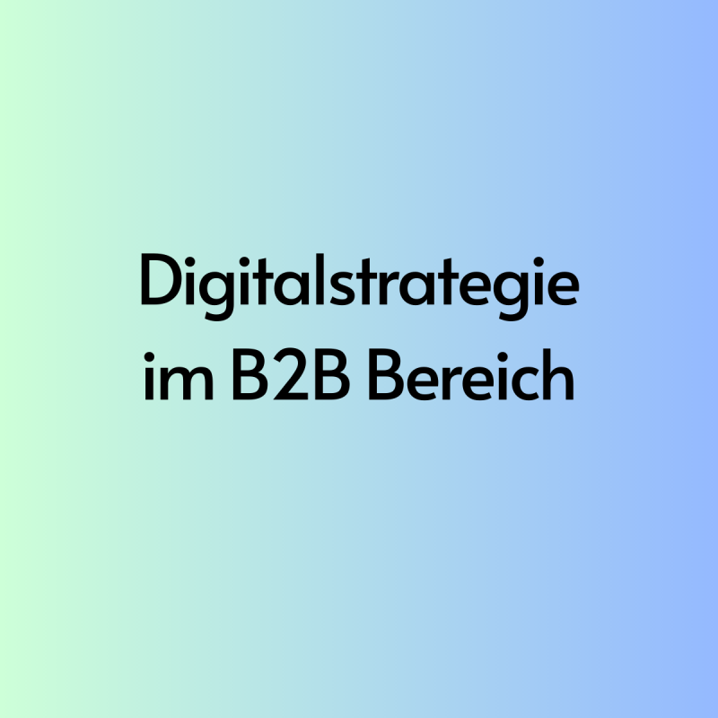 Digitalstrategie im B2B Bereich